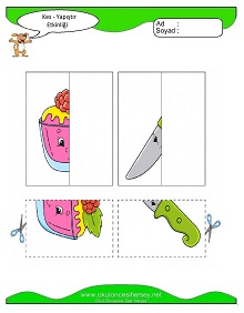 Kes Yapıştır Çalışma Sayfaları